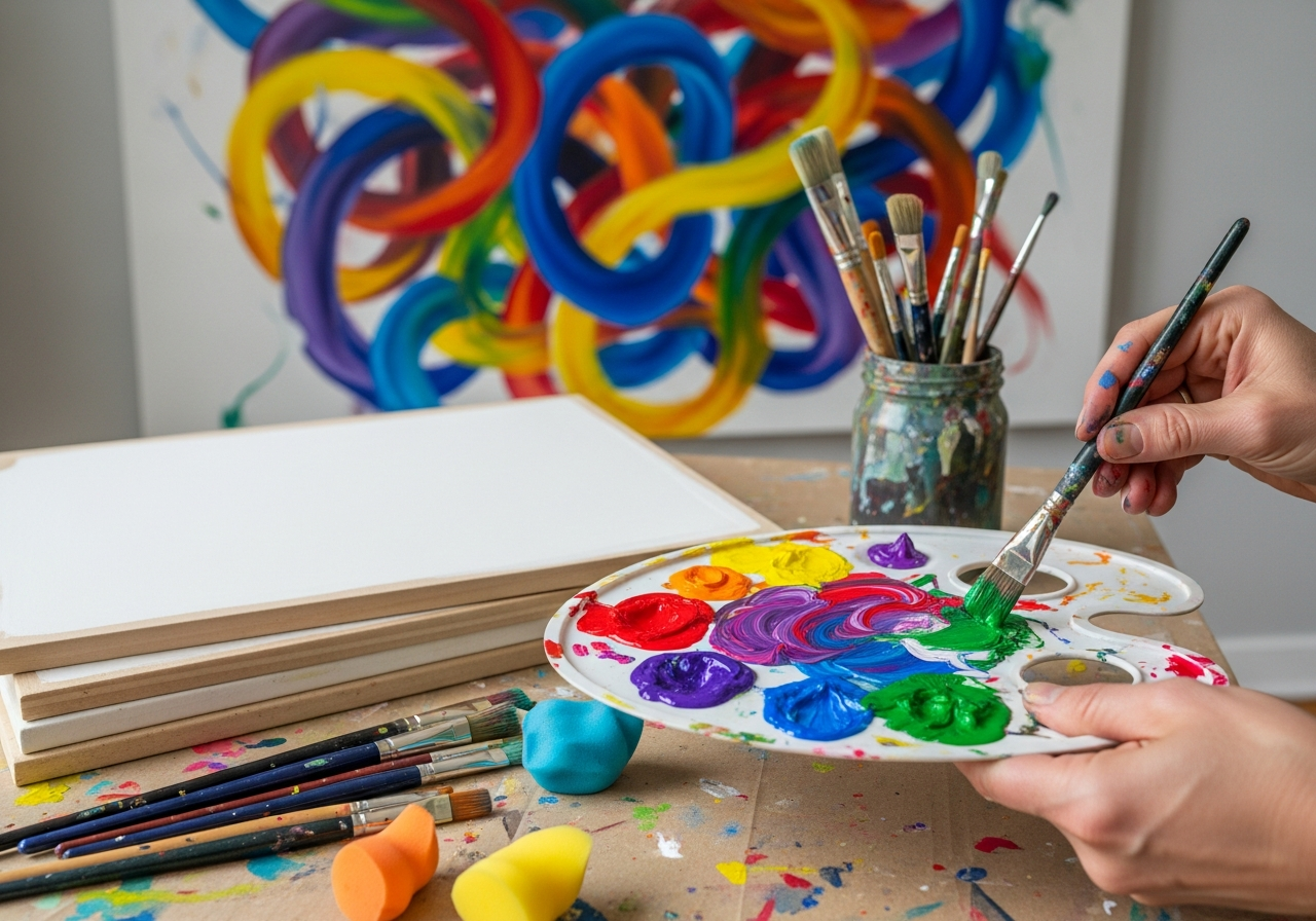 Własna sztuka na ścianach: Jak zrobić duże obrazy abstrakcyjne minimalnym kosztem.